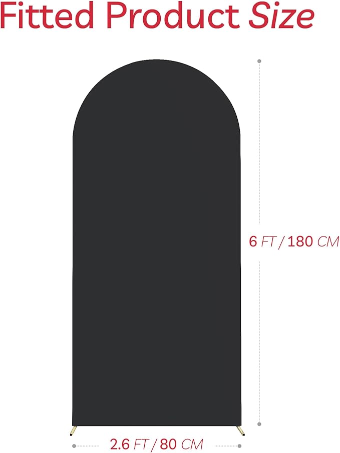 Arch Backdrop Stand Cover 6Ft Black Thick Spandex Fabric Arch Backdrop Cover - Image 6