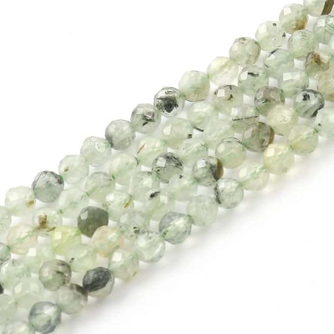 Song Xi 90pcs 4mm Natural Prehnite Gemstone Beads Faceted Round Loose Stone - Image 7