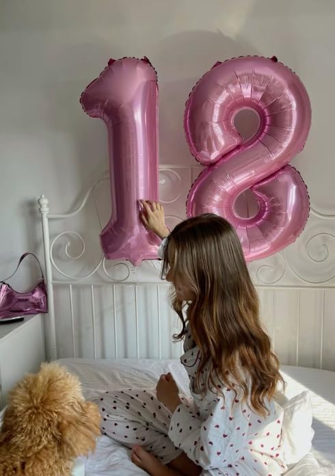 Pearlescent Pink Number 7 Birthday Balloon 40 Inch, Digital Balloons - Image 7