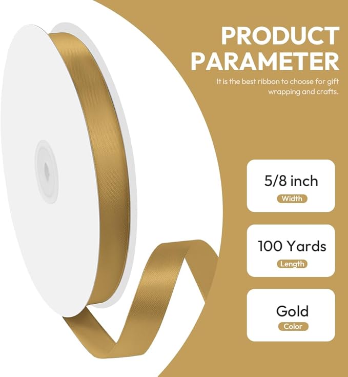 5/8" x 100 Yards Satin Ribbon - Image 2