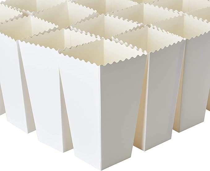 BLUE PANDA 100 Pack White Popcorn Boxes Bulk by BluePanda