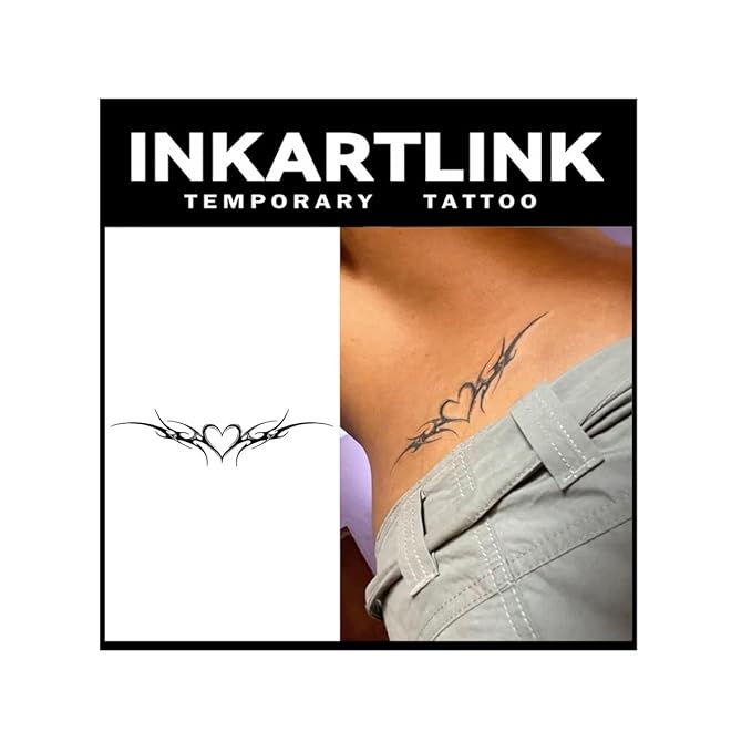 INKARTLINK Tattoo Tech, 2 Sheets Large Semi Permanent Tattoo, Temporary Tattoos by INKARTLINK