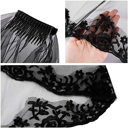 Ayliss Women Mesh Veils Black Bridal Birdcage Short Wedding Face Veil - Image 7