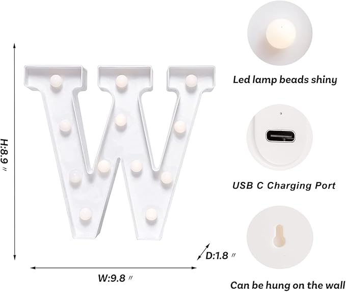 Foaky Rechargeable LED Letter Lights Sign Marquee Light Up Letters Sign - Image 3