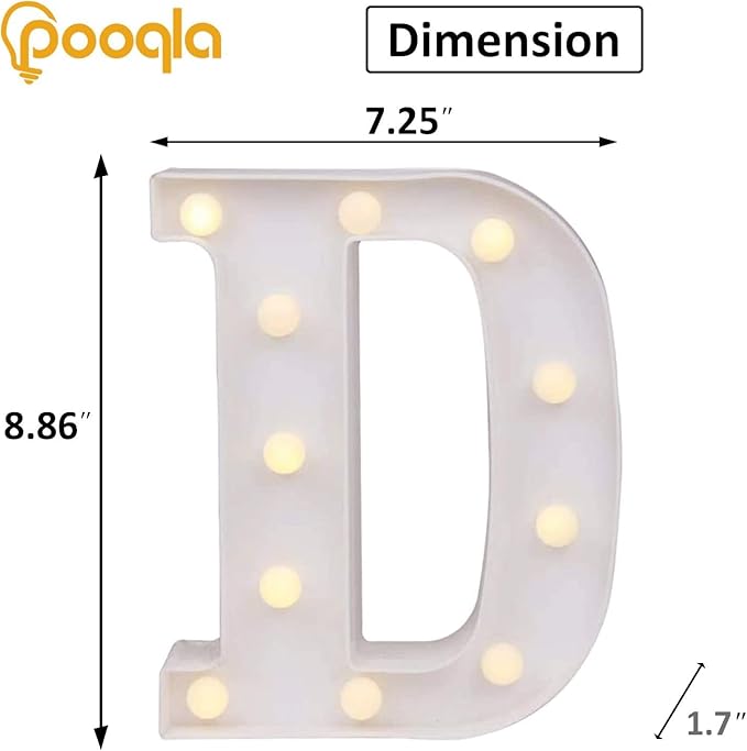Pooqla LED Marquee Letter Lights, Warm White and Cool White Decorative Lighted - Image 5