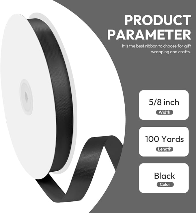 5/8" x 100 Yards Satin Ribbon - Image 2