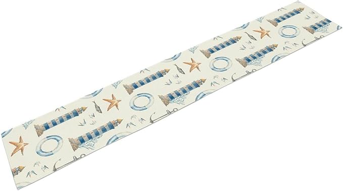 Blue Beach Table Runner, Tropical Ocean Coast Table Runner, Seashell Seasonal - Image 2
