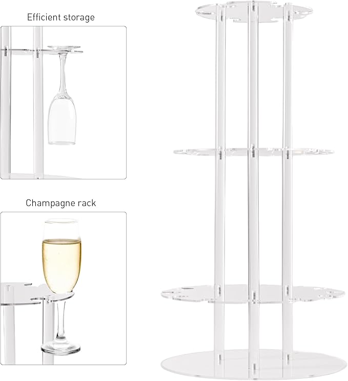 Champagne Tower, Circle Acrylic Champagne Display Rack Stand - Image 4