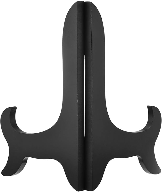 uxcell 9" Easel Plate Holder, Wooden Folding Display Stand Black - Image 3