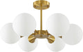 KCO Lighting Brushed Gold Sputnik Flush Mount Ceiling Light Mid Century Modern by KCOLighting