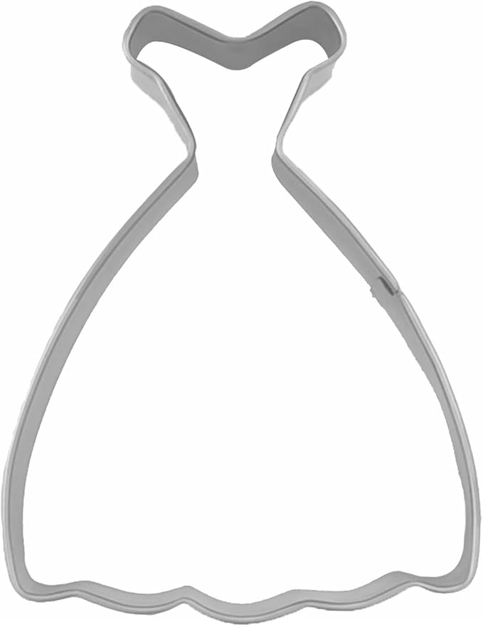 Large Size Dress Shaped Cookie Cutter, Stainless Steel Off-the-shoulder Wedding - Image 7