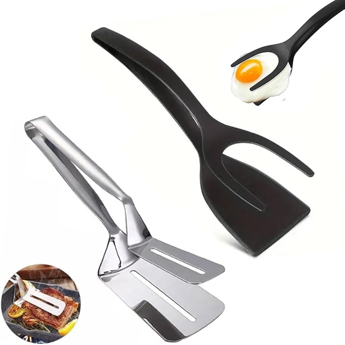 Kitchen Spatula Set of 2, Dishwasher Safe, 2-Piece Multipurpose by Paxnok