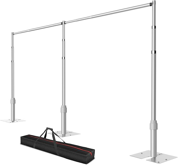 Pipe and Drape Backdrop Stand, 20x10ft Heavy Duty Adjustable Background Frame by Qoolfoto