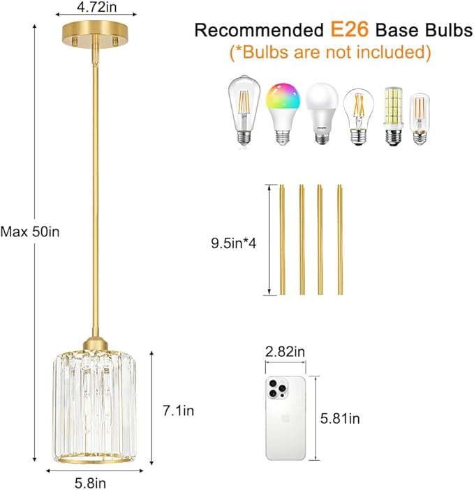 Gold Kitchen Pendant Lights Over Island - Image 8