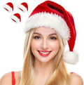 Santa Hat for Adults Christmas Hat Red Velvet Double-Layer Thickening Unisex by Haomaomao