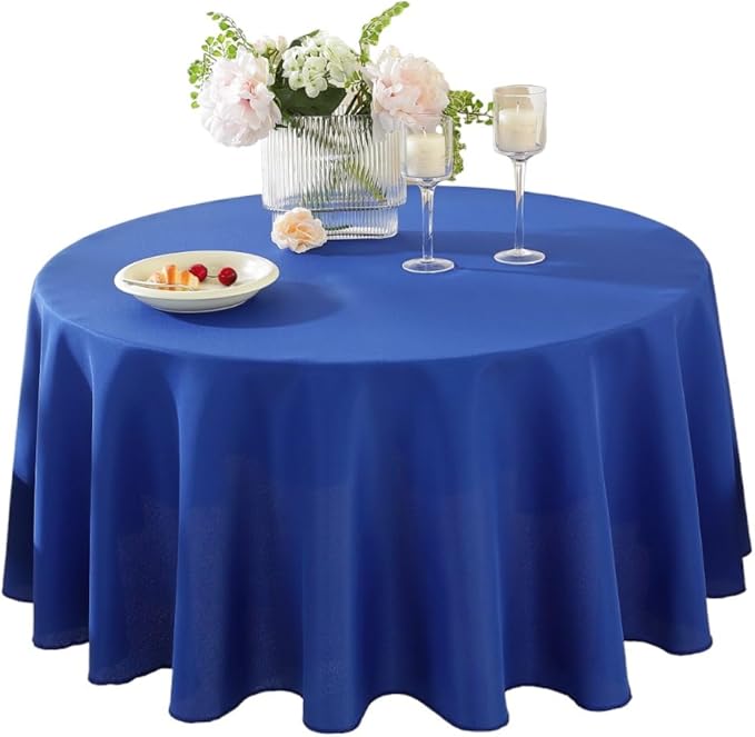 Craft And Party Round Tablecloth, 120 Inch Royal Blue Tablecloth, Polyester by CraftAndParty