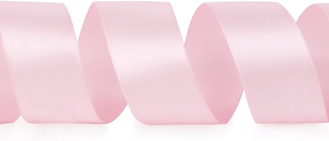 Ribbli Double Faced Light Pink Baby Pink Satin Ribbon, 1” x Continuous 25 Yards - Image 2