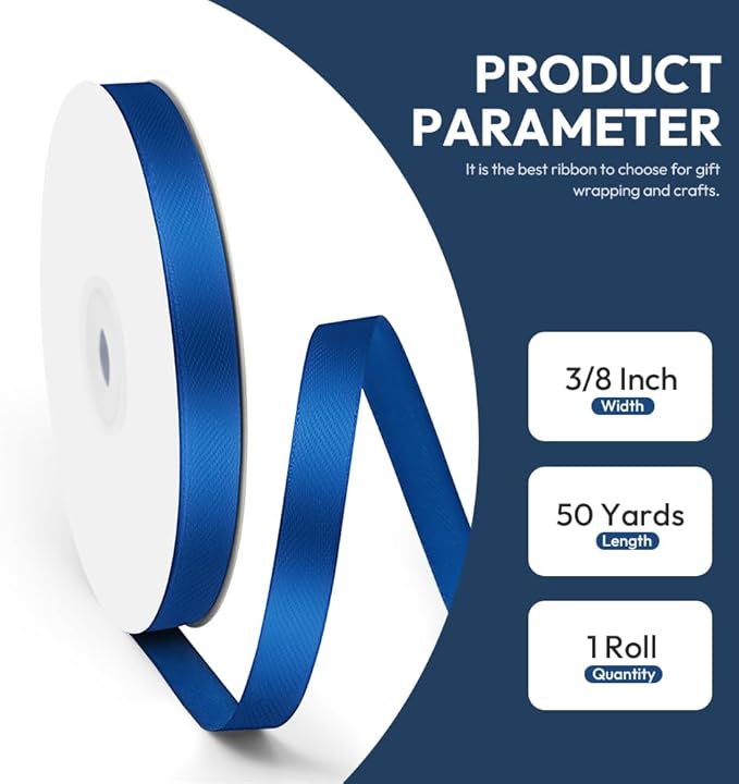3/8" x 50 Yards Satin Ribbon - Image 2