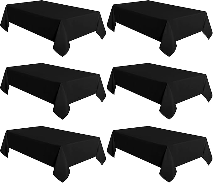 sancua 6 Pack Black Tablecloth 60 x 102 Inch, Rectangle Table Cloth - Image 8