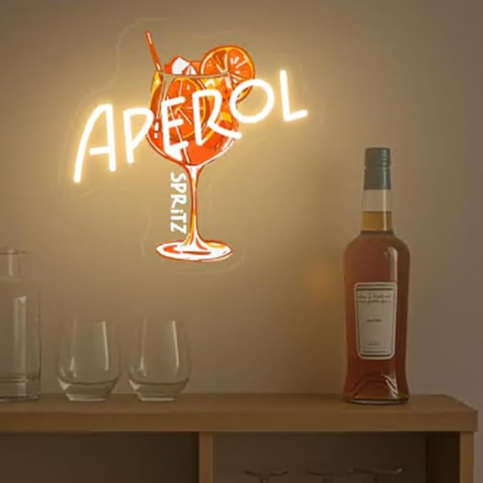 Aperol Spritz Cocktail Neon Sign, Cocktail Room Wall Decor, Aperol Spritz - Image 2