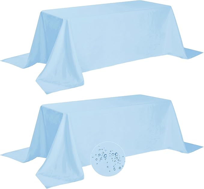 Fokitut 2 Pack Waterproof Rectangle Tablecloth, 90x156 Inch, Stain Resistant by BalsaCircle