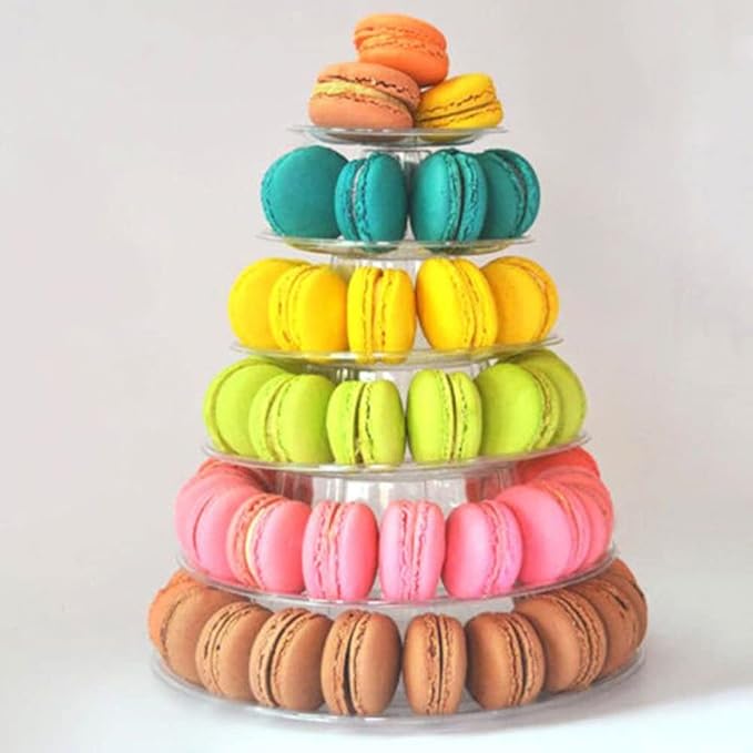 6 Tiers Round Macaron Tower Stand Plastic Transparent Cake Stand Macaron - Image 9