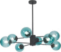 KCO Lighting Modern 8-Lights Blue Glass Sputnik Chandelier Mid-Century Matte by KCOLighting