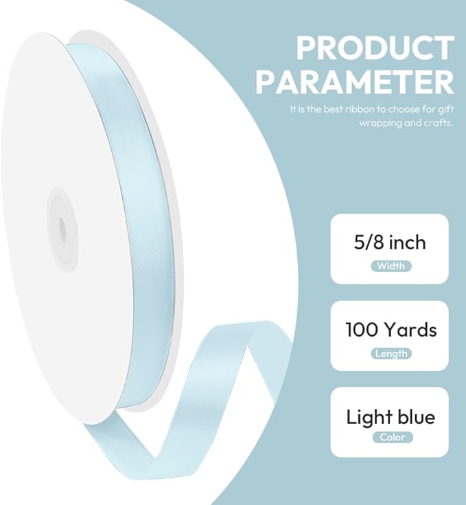 5/8" x 100 Yards Satin Ribbon - Image 2