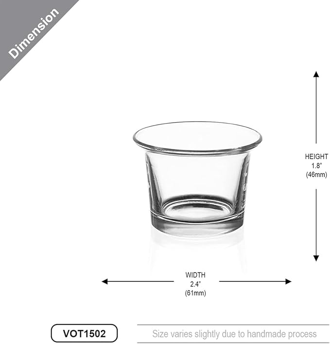 WGV Flare Lip Cylinder Tea Light Votive Candle Holder 2.4" W x 1.75" H - Image 3