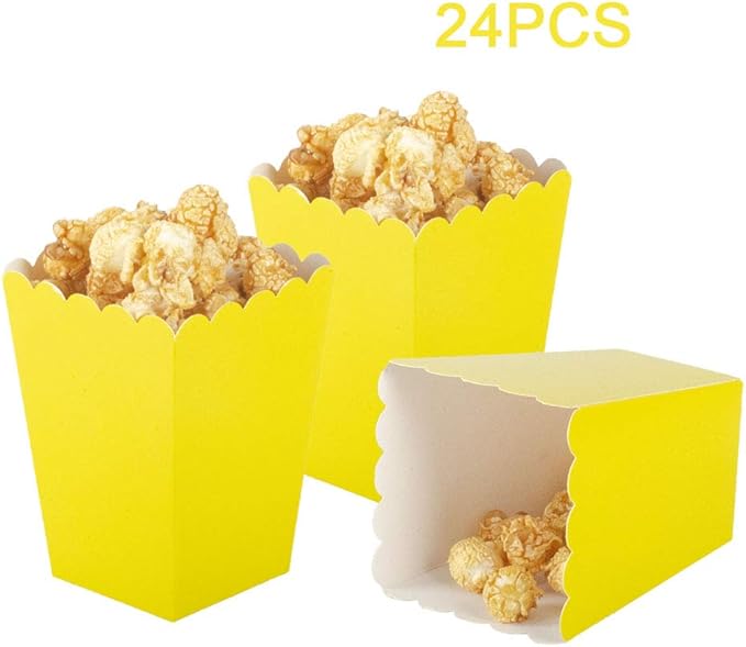 Yellow Popcorn Boxes Mini Paper Popcorn Box Cardboard Popcorn Container - Image 3