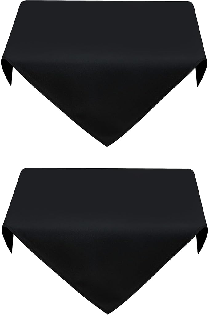 2 Pack Small Square Table Cloth 24X24 Inch Black Washable Fabric Tablecloth by mylacerhome