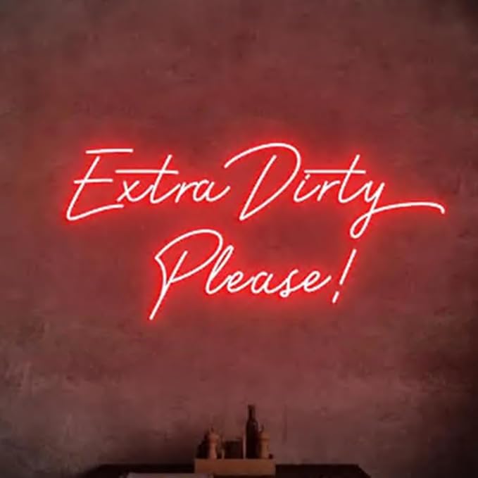 Extra Dirty Please Neon Light Sign, Dirty Martini Bar Wall Neon Light, Cocktail - Image 4