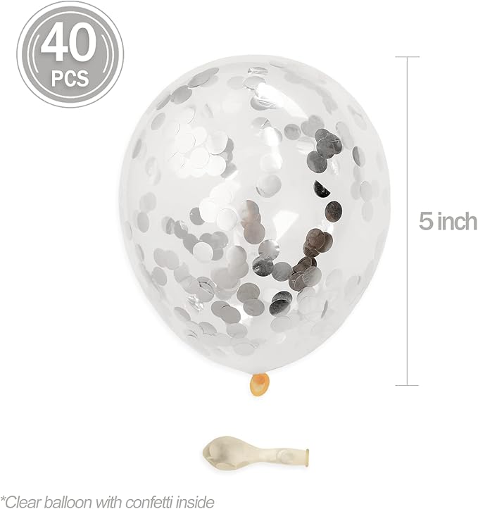 Silver Confetti Balloons - Image 2
