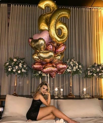 40 Inch Gold Mylar Foil Number 16 Birthday Balloon, Digital Balloons - Image 7