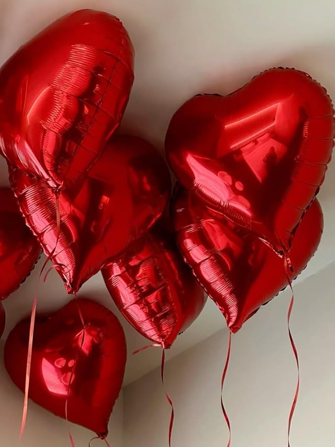 Red Heart Balloons, 18 Inch Red Heart Foil Shape Balloon - Image 6