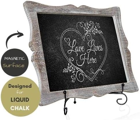Tabletop Chalkboard Sign with Easel + 8 Brilliant Liquid Chalk Markers | Rustic - Image 4