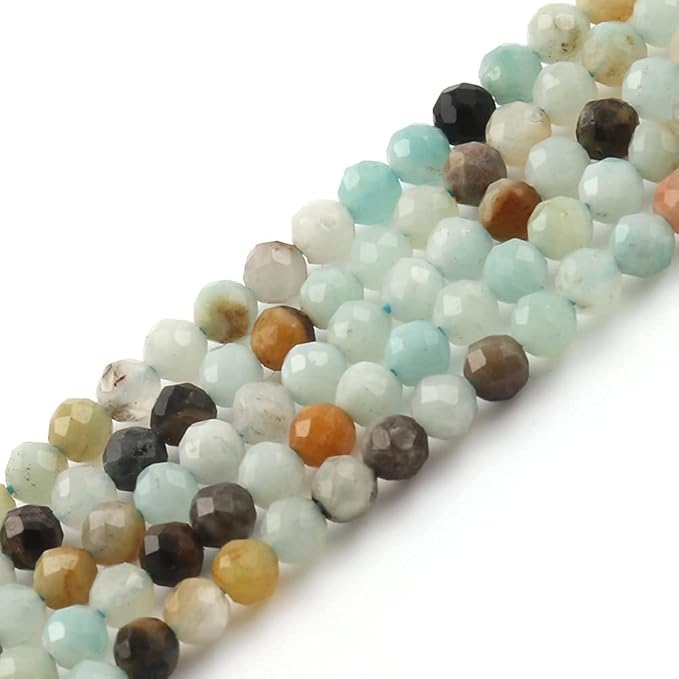 Song Xi 90pcs 4mm Natural Amazonite Gemstone Beads Faceted Round Loose Stone - Image 9