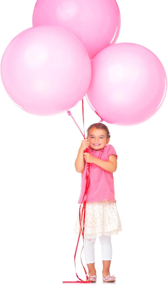 KAWKALSH Pink Balloons 9pcs 36 Inch Extra Large Big Jumbo Giant Matte Pink - Image 5