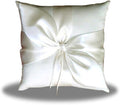 SACASUSA Ivory Satin Bow Wedding Ring Pillow Bearer by SACASUSA