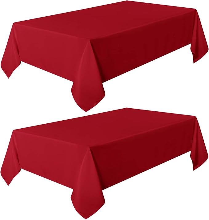 sancua 2 Pack Red Tablecloth 54 x 78 Inch, Rectangle 4 Feet Table Cloth - Image 9