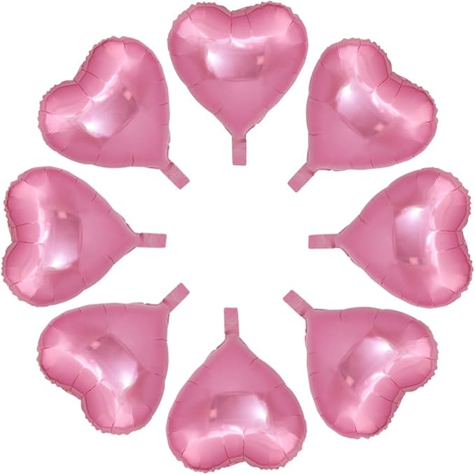 50 Pcs 10 inch Heart Shape Foil Mylar Balloons by Beishida