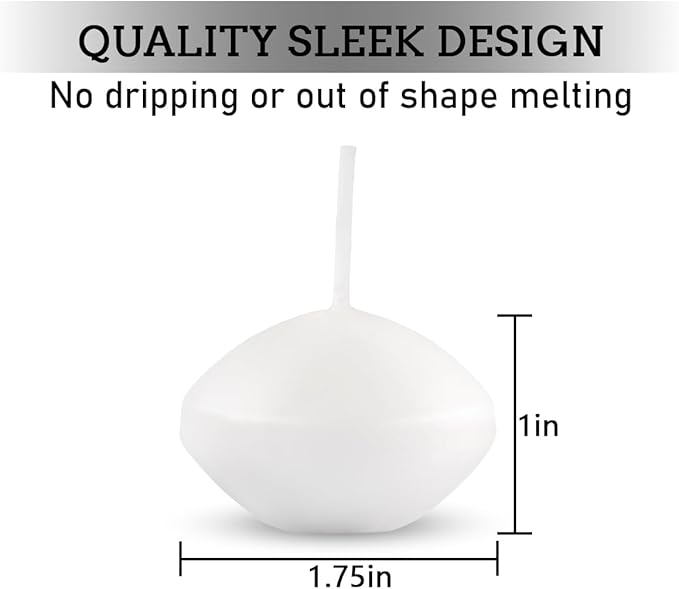 Unscented Floating Candles Set of 72, 2 Inch White Dripless Wax - Image 3
