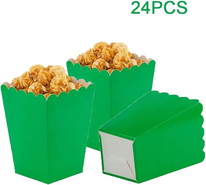 Green Popcorn Boxes Mini Paper Popcorn Box Cardboard Popcorn Container - Image 3