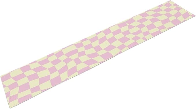 Hippie Table Runner Retro Geometric Square Purple Grid 60s70s Style Kitchen - Image 2