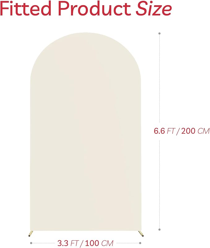 Arch Backdrop Stand Cover 6.6Ft Beige Thick Spandex Fabric Arch Backdrop Cover - Image 6