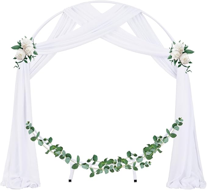 Socomi Wedding Arch Draping Fabric 1 Panel 29" x 19Ft White Sheer Chiffon - Image 2