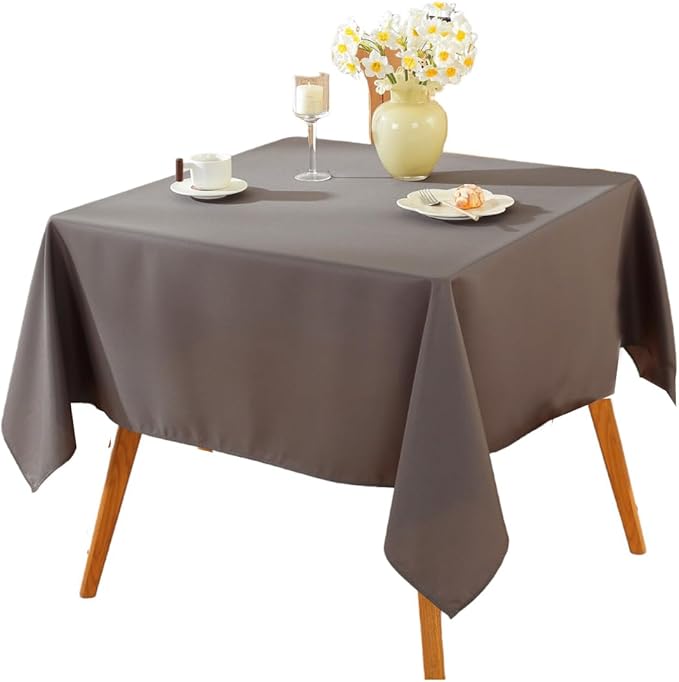 Craft And Party Square Tablecloth, 70 x 70 Inch Charcoal Tablecloth, Polyester by CraftAndParty