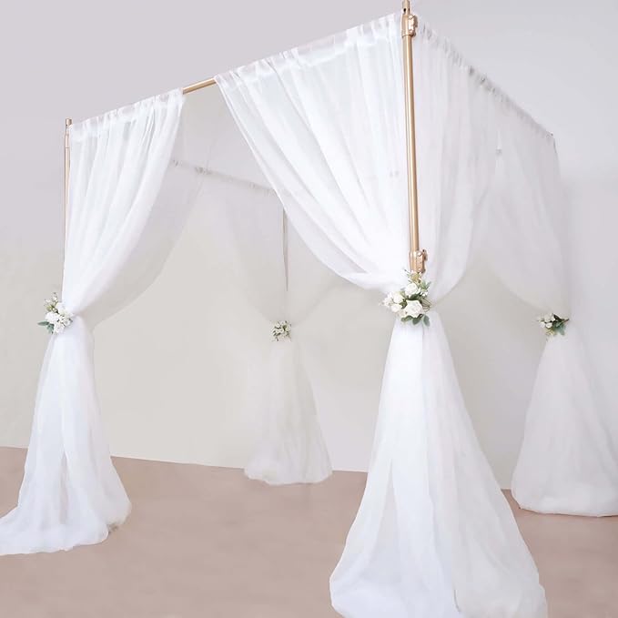 Tableclothsfactory 10ft | 4 Post Gold Metal DIY Photography Backdrop Stand - Image 6