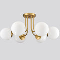 Modern Brushed Brass Gold 6-Light Ceiling Light by SHAWNKEY