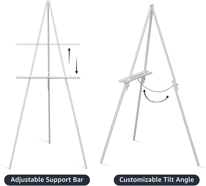 NianFeng Wooden Easel Stand for Sign, Easel Display Stand Floor for Wedding Sign - Image 4